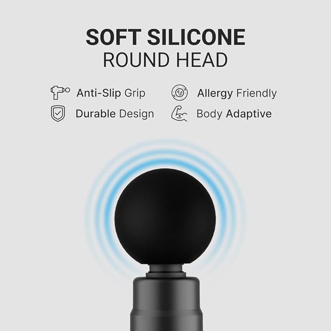 Cult Impact Deep tissue massage gun, 3000mAh battery, 6-speed intensity, Silicone round head, Full body gun massager.