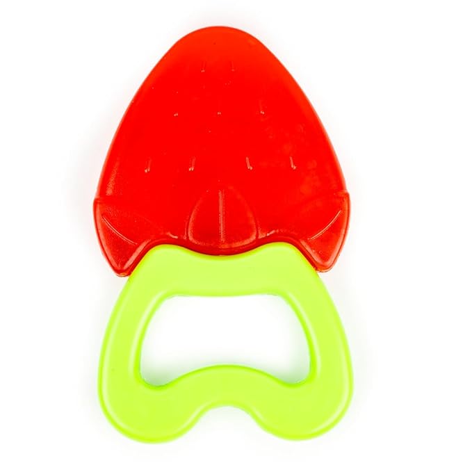 Ratna's Strawberry Rattling Teether with Rattling Sound Teething Toy for Infants & Babies, Non Toxic, Phthalate Free, Child Friendly Teethers