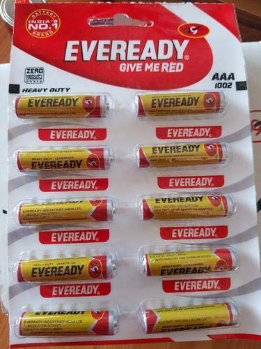 Eveready Carbon Zinc AA Batteries - 1.5 Volt, Highly Durable & Leak Proof, 10 pcs Gold