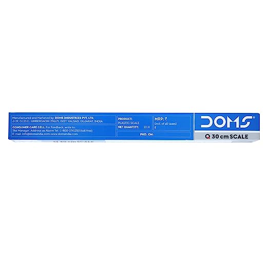 DOMS Q Series 30cm Transparent Scale (Pack of 10)