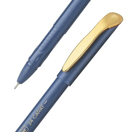 FLAIR 24 Carat Ball Pen Wallet Pack | Smooth Ink Flow System | Elegent Looks With Smudge Free Writing Experience | Blue Ink, Set Of 10 Ball Pens