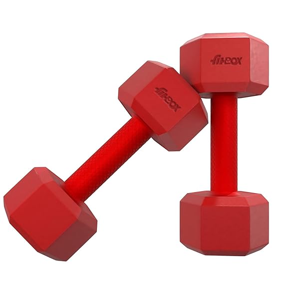 FitBox Sports Blend, Polypropylene (PP) 10kg Hex Dumbbells Set (5kg x 2) Exercise and Fit (ASL)