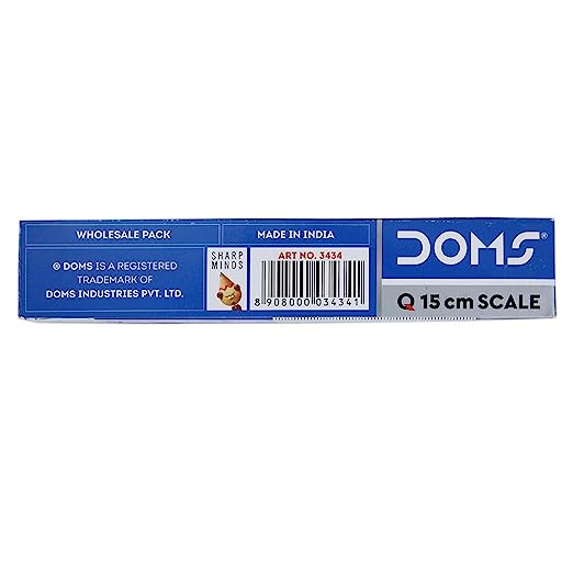 DOMS Q Series 15cm Transparent Scale (Pack of 10)