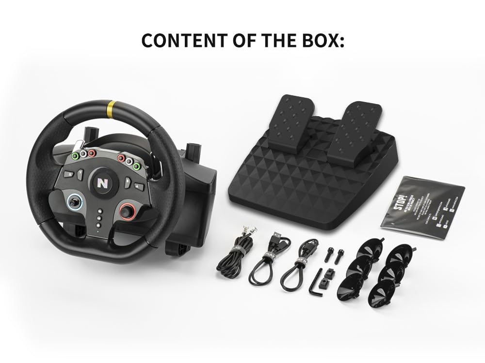 Nitho Drive Pro ONE V24 Gaming Racing Wheel and Pedals, 270 Degree Steering Wheel for PC, PS4, Xbox One, Xbox Series X|S, Switch, Driving Car Simulator - for Arcade Games Only
