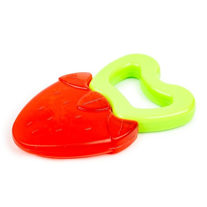 Ratna's Strawberry Rattling Teether with Rattling Sound Teething Toy for Infants & Babies, Non Toxic, Phthalate Free, Child Friendly Teethers