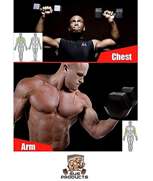 ZIMMER PVC Fixed Dumbbell Set for Home Gym For Exercise Gym Training | Black Color | (5KG) (ASL)