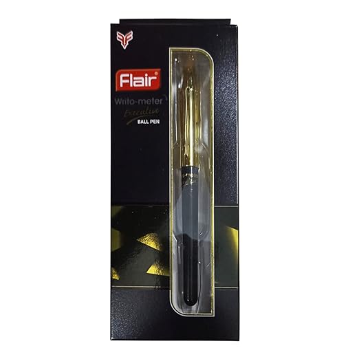 FLAIR Writometer Executive Ball Pen Box Pack | 0.6 mm Tip Size | Our Longest Writing Pens, Writes Upto 10,000 Meters | Ensures Smoothness & Durability | Blue Ink, Set Of 1 Pen