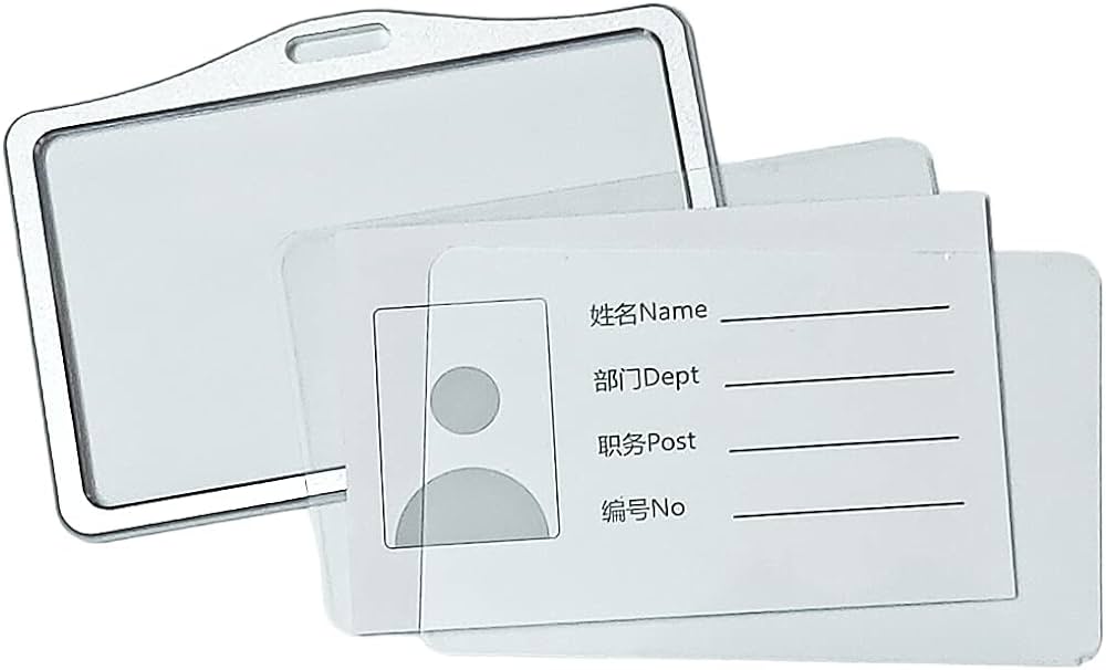 AMKAY I- Cards 0033 55x85mm  | Hard Plastic ID Card Holder/Badge for Office| Compatible with Various Badge Holders, Clips, Lanyards, and Retractable Badge Reels. (Pack of 1, Clear)