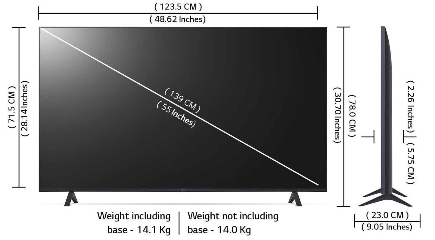 LG 139cm (55) UHD 75006LC Smart TV with α5 AI Processor 4K Gen6, Game Optimizer & Dashboard, HGIG Mode 2025 (APEX)