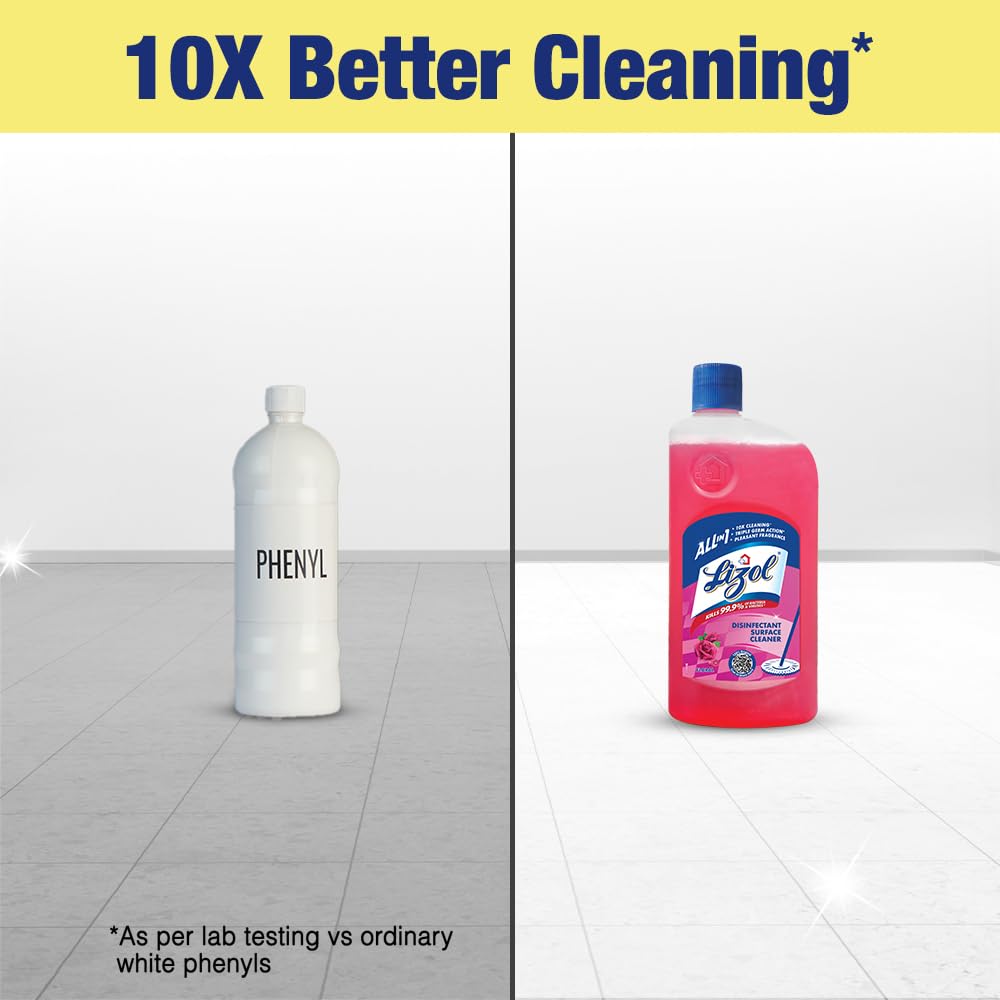 Lizol Disinfectant Surface & Floor Cleaner Liquid, Floral - 500ml | Kills 99.9% Germs | India's #1 Floor Cleaner