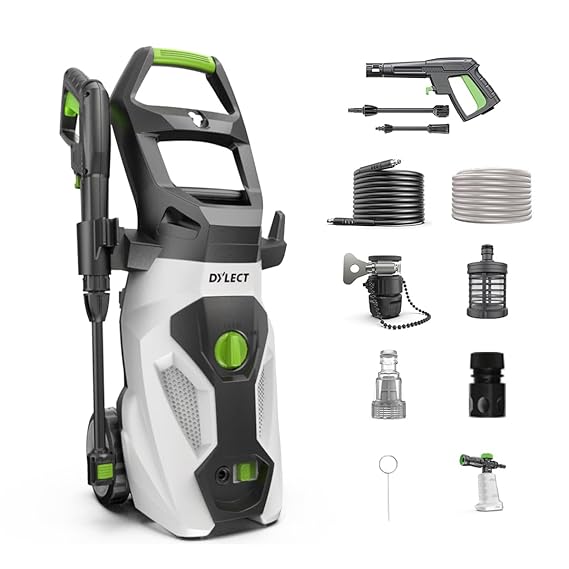 [Upgraded 2026] DYLECT® Ultra Power Max High Pressure Car Washer | 2000W | 160 Bar | 7L/Min Flow Rate | 8m Outlet Hose | Now with Precision Adjustable Foam Blaster | Incl. 10 Accessories (RD)