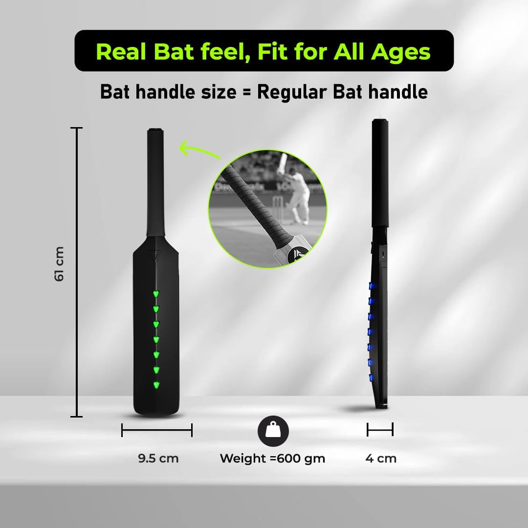 Metashot Smart Cricket Bat Game | Motion Sensor Gaming Bat for TV & Mobile | Indoor Cricket Game | Bluetooth Bat Controller (SD)