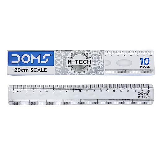 Doms M Tech 20cm Transparent Broad Scale (Pack of 10) (DM8115)