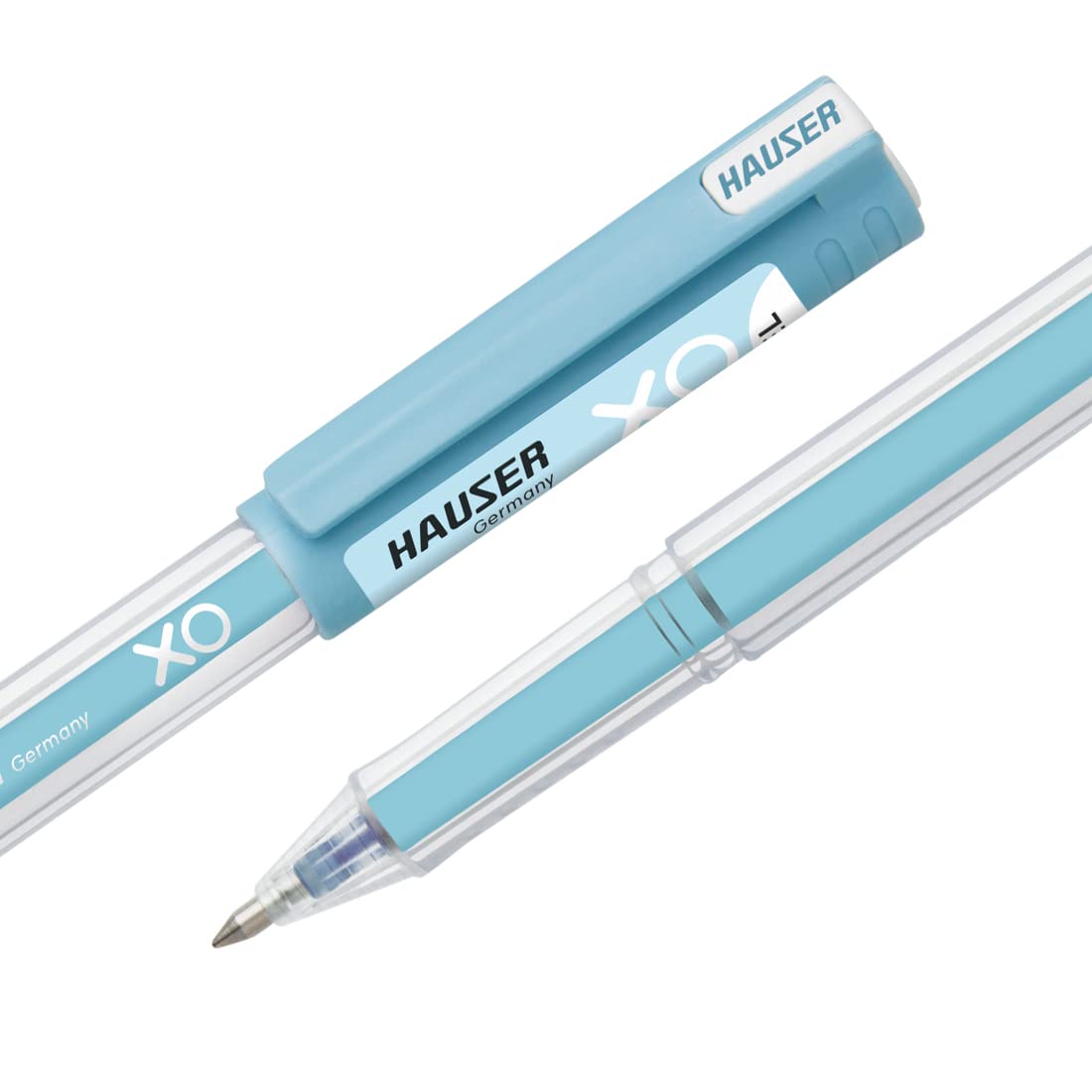 Hauser XO Jumbo Gel Pen Box Pack | Water Proof Ink For Smooth Flow System | Comfortable Grip With Smudge Free Writing | Smooth, Sturdy & Refillable Pen | Blue Ink, Pack of 10 Pens