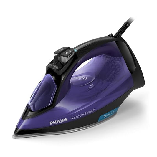 Philips PerfectCare PowerLife Steam Iron GV3925/34, 2400W | No Burns Guaranteed | OptimalTEMP Technology | Continuous Steam for All Fabrics