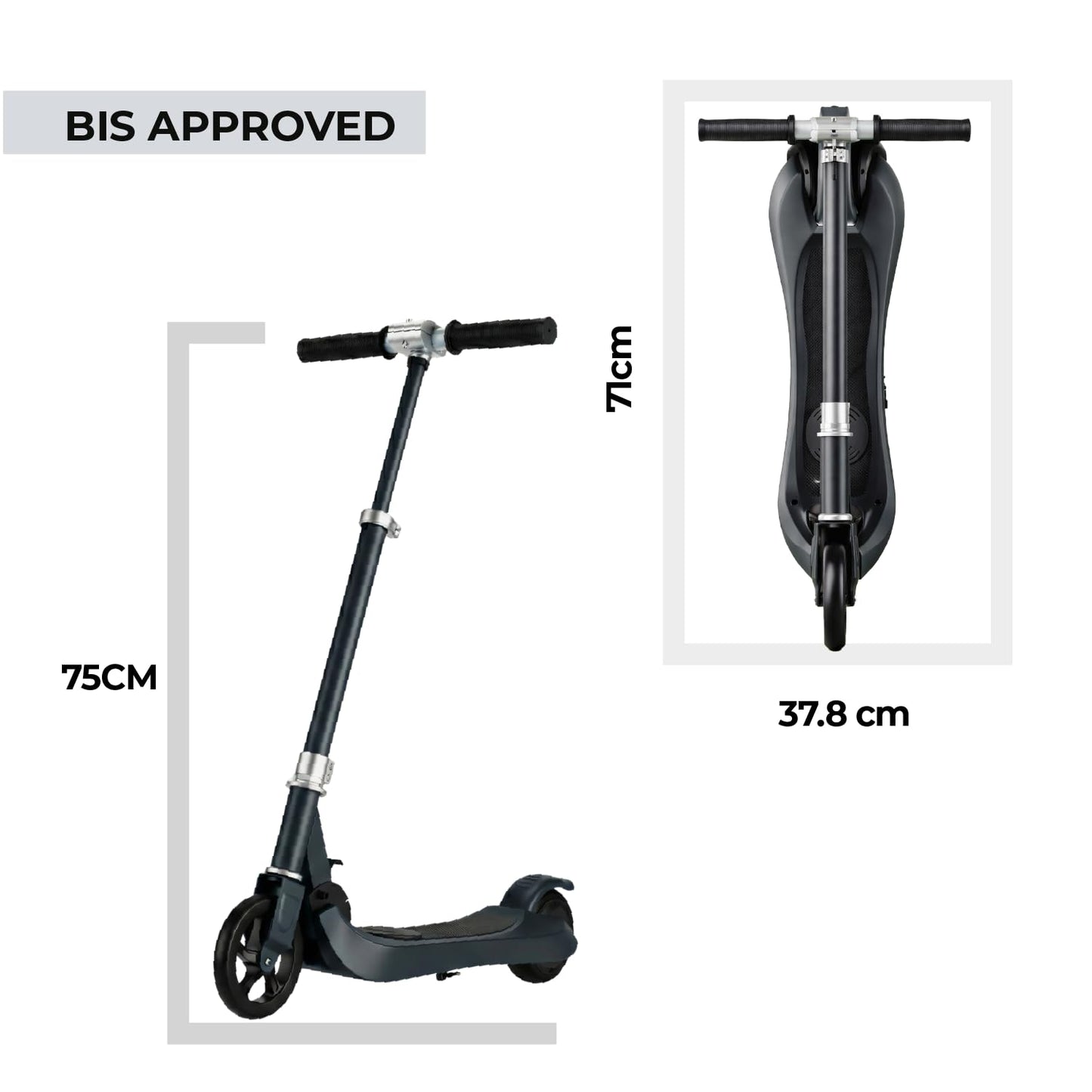 Lifelong Kids Electric Scooter for 6-12 Years Age | with Rechargeable Battery, Adjustable Handle Height & Foldable Design | Safe Kids Scooter with Anti-Slip Deck  (ASL)