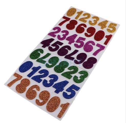 Art & Craft Kraft Crafts Glitter Foam Number Stickers (Multicolor)