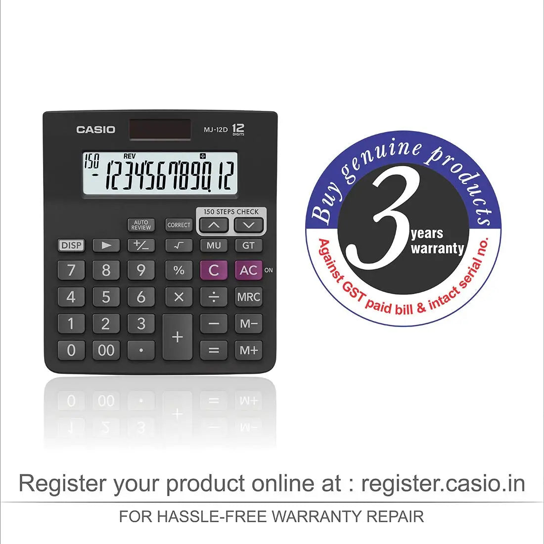 Casio MJ-12D 150 Steps Check and Correct Desktop Calculator - Image #5