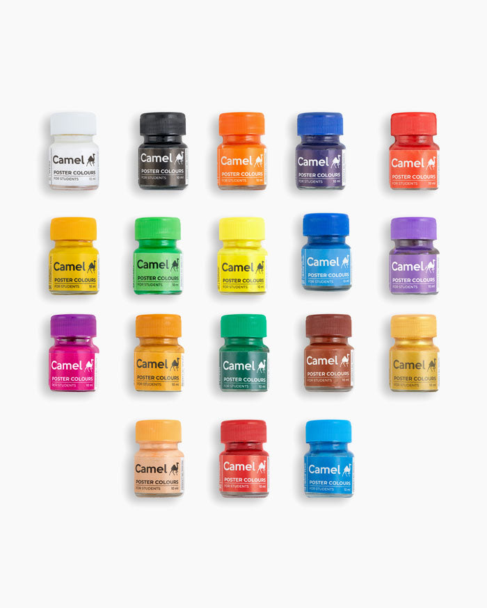 Camlin Poster Colours 18 Shades Set – Rich, Vibrant & Smooth Flow | Ideal for School Projects, Art & Craft |