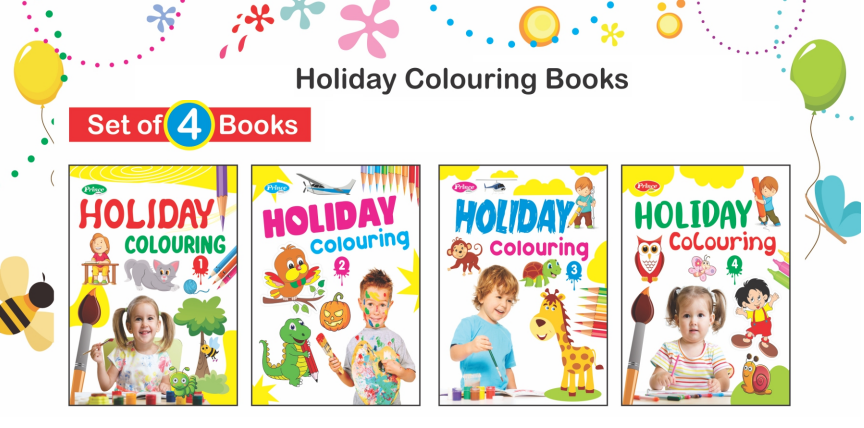 Kamal Holiday Colouring Books for Kids | Smart Books For Smart Kids | Paperback, Kamal Book Depot | Set of 4 Books