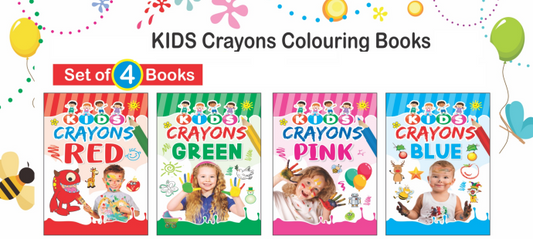 Kamal Kids Crayons Colouring Books for Kids | Smart Books For Smart Kids | Paperback, Kamal Book Depot | Set of 4 Books