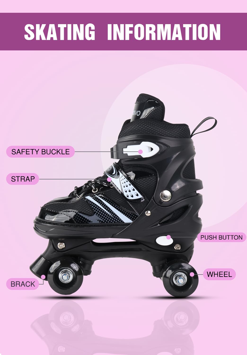 Lyrovo Derby Unisex Child Roller Skates Shoes with Break  (ASL)