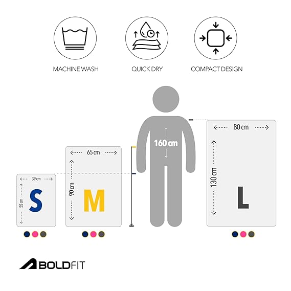 Boldfit Microfiber Gym Towel for Men & Women Ultra Soft for Face Thin Quick Drying Lightweight Towel for Gym, Spa, Swimming, Sweat Absorbent for Men & Women Ultra Super Soft Lightweight Quick Drying (ASL)