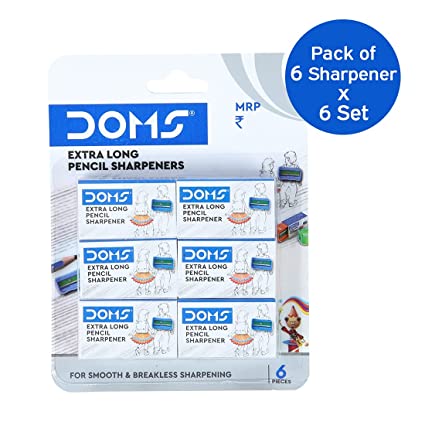 DOMS PENCIL SHARPNER EXTRA LONG 6 PCS BLISTER