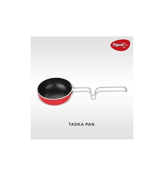 Pigeon Favourite 7 Piece Gift Set Non-Stick Coated Comes with Fry Pan, Kadhai, Lid, Sauce Pan, Spatula, Tadka Pan and a Tawa - Gas Stove Compatible (RD)