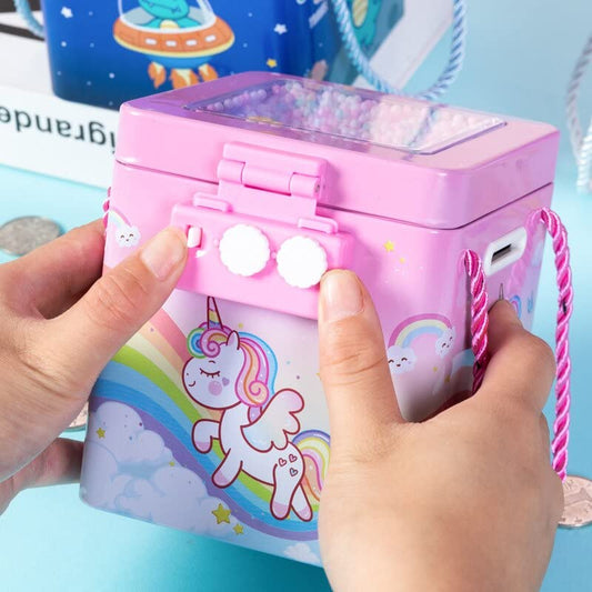 Piggy Bank for Girls Boys Coin Box with Lock and Key Saving Pot Kids Unicorn Money Banks Kids Coin Bank Unicorn Money Saving Box