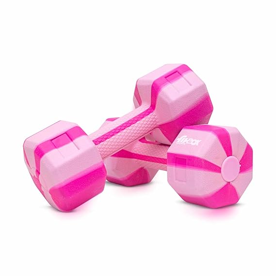 FitBox Sports Exclusive Blend Dumbbells 6kg Anti Slip Anti Rolling Dumbbells Set (3kg x 2) Snow/Pink, Polypropylene (PP);Polyethylene (PE)  (ASL)