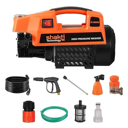 Shakti Technology S3 High Pressure Car Washer Machine 1800 Watts and Pressure 120 Bar for Cleaning Car, Bike & Home (S3) (RD)