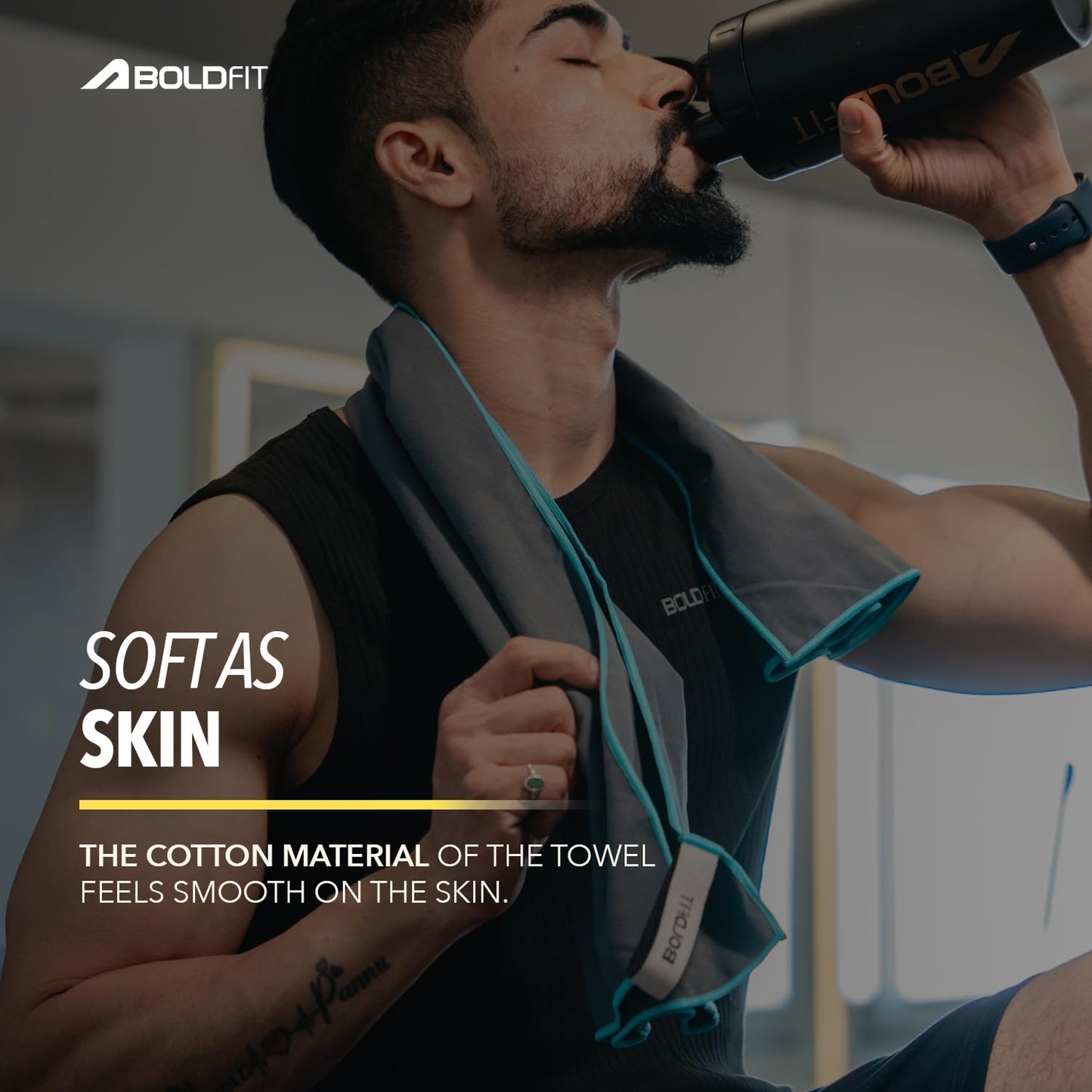 Boldfit Microfiber Gym Towel for Men & Women Ultra Soft for Face Thin Quick Drying Lightweight Towel for Gym, Spa, Swimming, Sweat Absorbent for Men & Women Ultra Super Soft Lightweight Quick Drying (ASL)