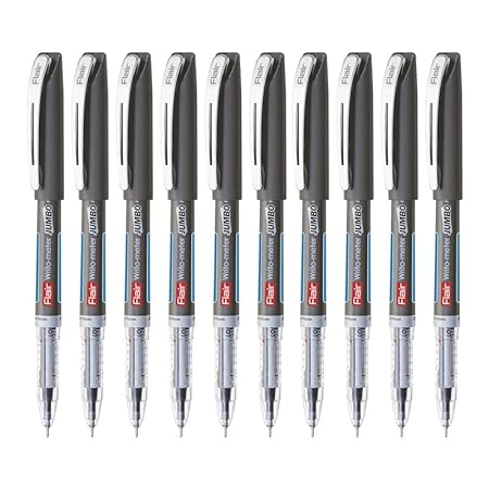 FLAIR Writometer Jumbo Ball Pen | Stainless Steel Tip | Our Longest Writing Pens, Writes Upto 12500 Meters | Ensures Smoothness & Durability | Blue Ink 2 PCS