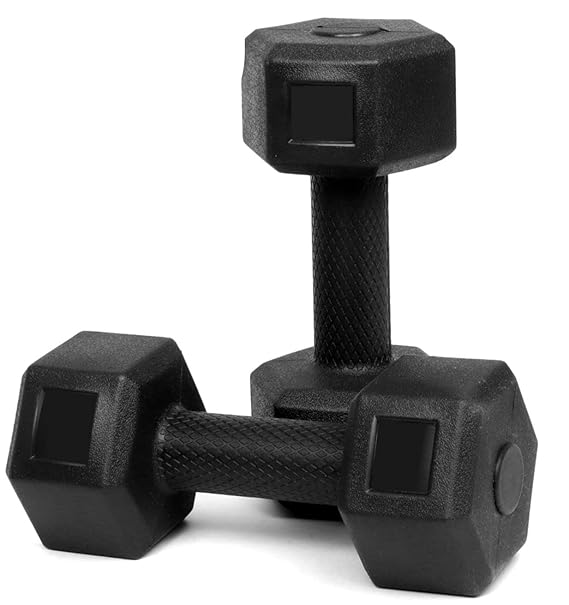 FitBox Sports 8kg Exlusive Octa PVC Fixed Dumbbells (4kg x 2) Black (ASL)