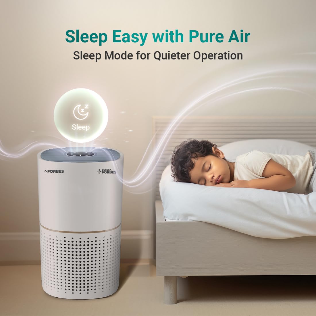 Eureka Forbes 270 Air Purifier for Home |True HEPA H13 Filter & Real-time AQI Indicator |1.5-2 Yrs Filter Life* | Removes 99.97% PM2.5, Dust, Allergens, Bacteria & Pollen| Covers up to 365 Sq.Ft