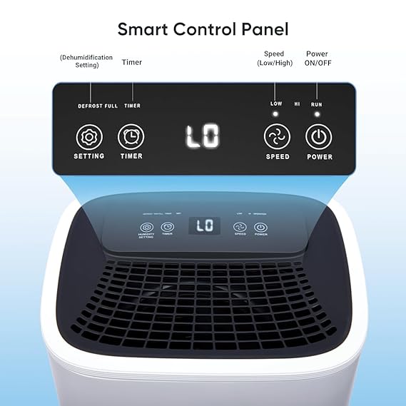 HINISO 10L Smart Compressor Dehumidifier for Home & Basement up to 2000 Sq.ft with WiFi Remote App Control, Auto Defrost, Overflow Protection, Timer & 2.5L Tank (SD)