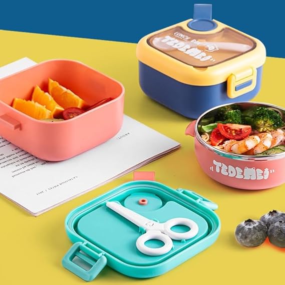 SCOFFCO TedeMei Lunch Box 6126 (WPT) – Insulated Stainless Steel Food Container | Leakproof & Durable | Ideal for School, Office & Trave  PACK OF 1
