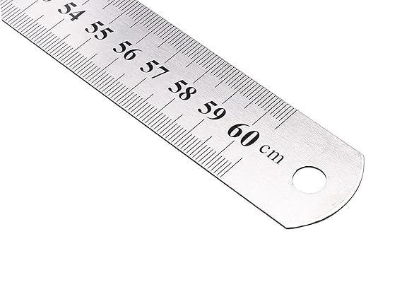 AJANTA 24 inch, 60 cm Stainless Steel Ruler Scale Long double Side Measuring Tool for Architects, Engineers, College Students (24 inch, 60 cm, Stainless Steel)