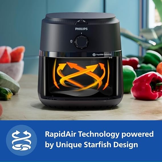 PHILIPS Air Fryer NA120/00, uses up to 90% less fat, 1500W, 4.2 Liter, with Rapid Air Technology , Large