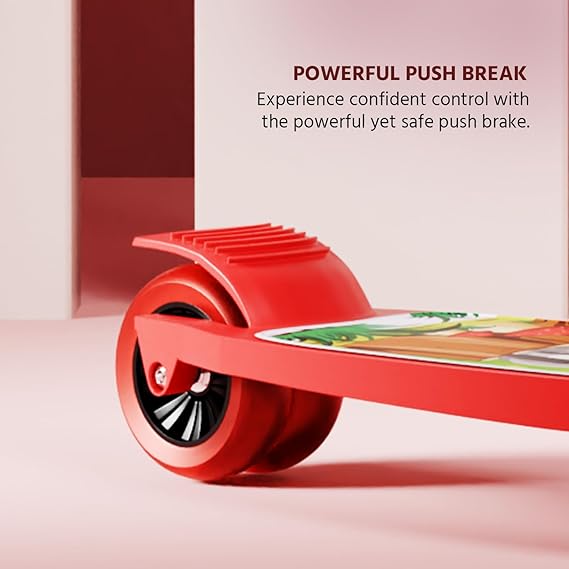 Lifelong Kick Scooter with Adjustable Height - Foldable - Skate for Kids with PVC Wheel - Max User weight-50 kg, Red & Black, 6 Months Manufacturer's Warranty (ASL)