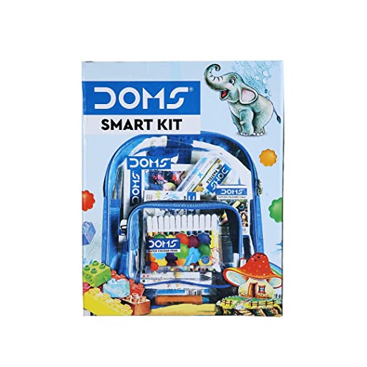 DOMS Gifting Range for Kids Pencil Smart Kit with Transparent Zipper Bag, Multicolour