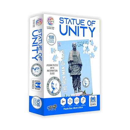 Statue of Unity 108 Pieces Jigsaw Puzzle with 12 Pages Information Booklet About SHRI VALLABHBHAI Patel