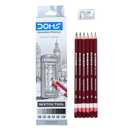 DOMS Drawing Pencil B 8204 – Premium Graphite Pencil for Drawing, Sketching & Writing