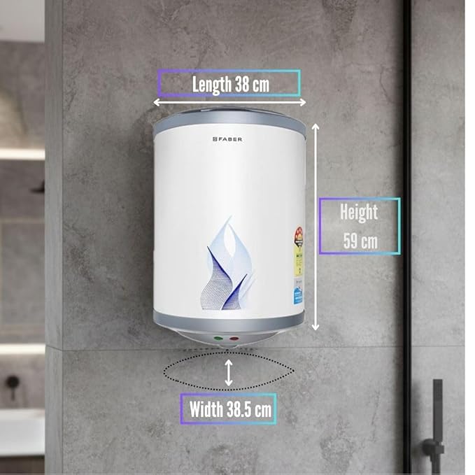 Faber 25Ltr Storage Water Heater (FWG VULCAN 25V), 5 Star, 7 yrs warranty on tank, Free Installation with Inlet & Outlet pipe, White