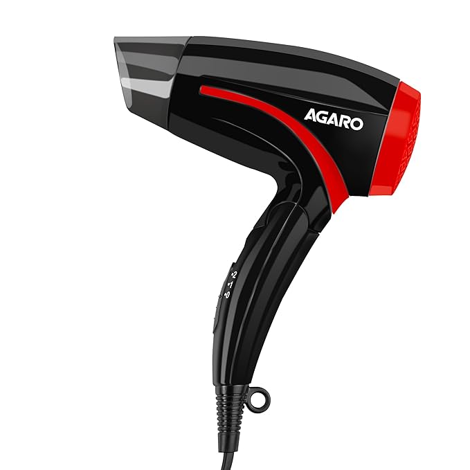 BEARDO Styling Gun Ultra Compact Hair Dryer | 1100 Watts Foldable Hair Dryer | 3 Heat 2 Speed Setting | Travel Friendly | Stylish Matte Black Finish | Gift For Friends | Gift for Husband
