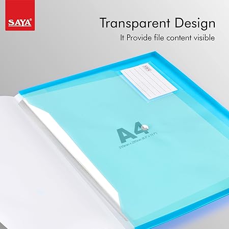 SAYA Vertical Double Pocket Clear Bag Expandable FS SY125 | FS Size Transparent Document Organizer with Dual Storage Pockets | Durable PP Expandable File Folder for Office, School & Travel | Pack of 6