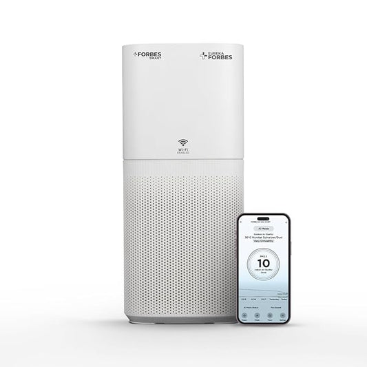 Eureka Forbes Smart Air Purifier 500 for Home |Covers Upto 670 Sq. Ft. | WiFi Enabled | Removes 99.97% Impurities & PM | True HEPA H13 | 4-Stage, 10-Min Purification | App Control | Sleep Mode