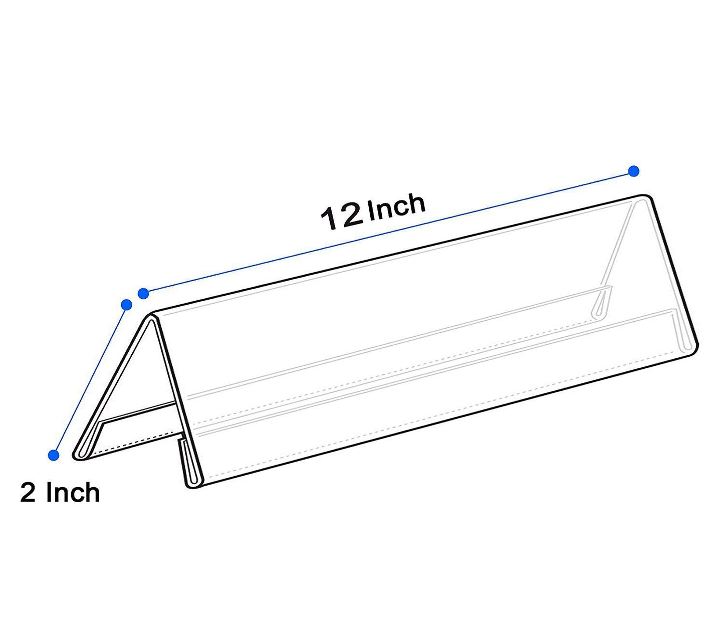 Kebica 12 inch A SHAPE Acrylic Signage Holder, Table and Desk Name Plate for Offices