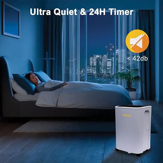 HINISO 10L Smart Compressor Dehumidifier for Home & Basement up to 2000 Sq.ft with WiFi Remote App Control, Auto Defrost, Overflow Protection, Timer & 2.5L Tank (SD)
